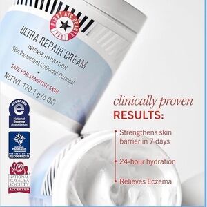 FAB Ultra Repair Cream - Intense Hydration, Strengthens Skin Barrier, 6 oz + 1oz